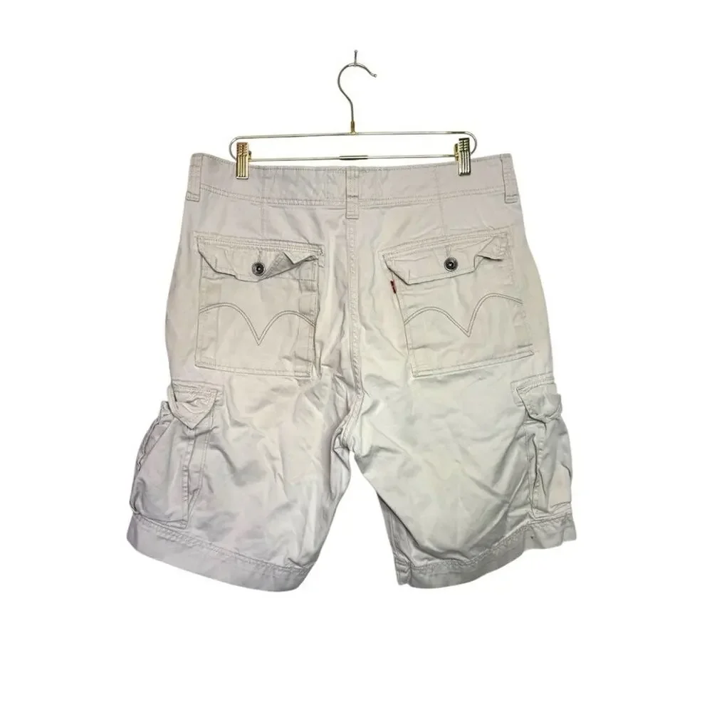Levis Mens Cargo Shorts Khaki‎ Tan Cotton Twill W36 Utility Hiking Gorpcore